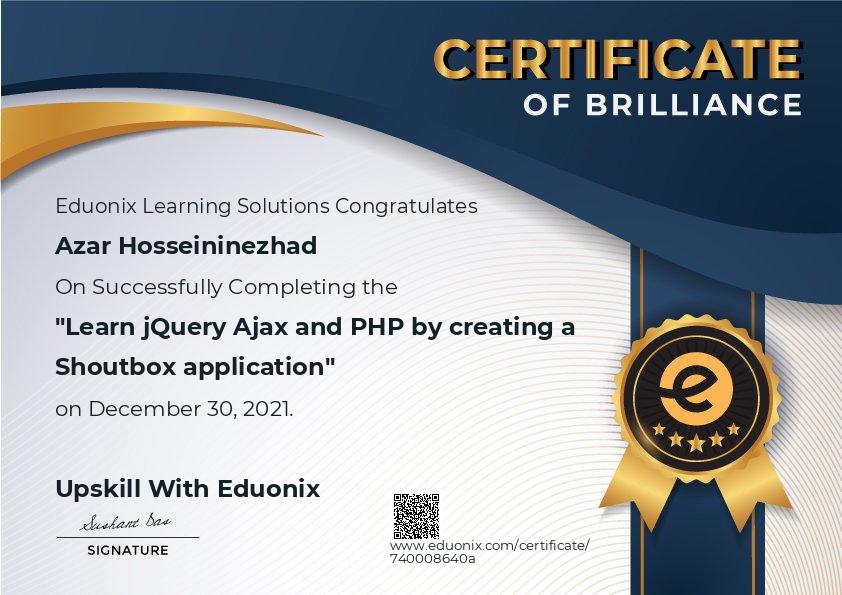 Learn jQuery Ajax and PHP by creating a Shoutbox application-Eduonix